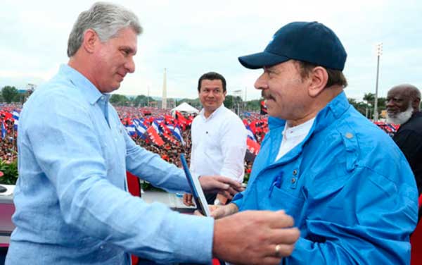 Díaz-Canel y Daniel Ortega